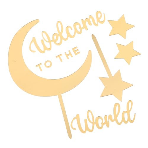 BESTonZON 1 Satz -Kuchendekoration Geburtstagstorte Kuchen Requisiten Kuchen Kuchen Dekoration Stern und Mond Topper Stern-Kuchenaufsatz Kuchendeckel für Babys Acryl Golden BESTonZON 1 Satz -Kuchendekoration Geburtstagstorte Kuchen Requisiten Kuchen Kuchen Dekoration Stern und Mond Topper Stern-Kuchenaufsatz Kuchendeckel für Babys Acryl Golden von BESTonZON