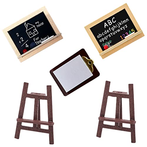 BESTonZON Miniatur-staffelei Aus Holz Für Jungen Und Mädchen Kreide-zeichenbrett Mini- -malset Mini-Szene Möbelzubehör Heimdekoration von BESTonZON