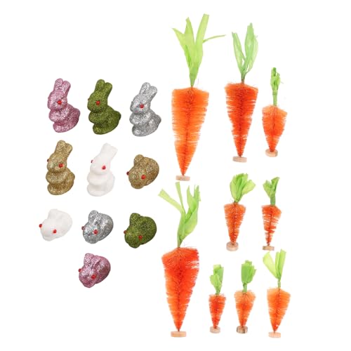 BESTonZON 1 Set Osterhasen Figuren Mini Carots Village Glitter Kaninchen Herzstück Für Spring Home Garden Holiday Tabletop Schreibtisch Home Home BESTonZON 1 Set Osterhasen Figuren Mini Carots Village Glitter Kaninchen Herzstück Für Spring Home Garden Holiday Tabletop Schreibtisch Home Home von BESTonZON
