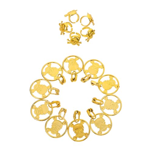 BESTonZON 1 Set Piratenzubehör Vintage Schmuck Ring Ohrschmuck Halloween Ohranhänger Ohrschmuck Fingerschmuck Fingerdekoration Festivalgeschenk Kunststoff Golden BESTonZON 1 Set Piratenzubehör Vintage Schmuck Ring Ohrschmuck Halloween Ohranhänger Ohrschmuck Fingerschmuck Fingerdekoration Festivalgeschenk Kunststoff Golden von BESTonZON