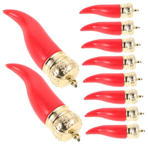 BESTonZON 10 STK. Chili-Pfeffer-Charme Ohrring-Charms Ohrringe Machen Charms Lebensmittelschmuck Mini-Gemüseanhänger Chili-Charme Pfefferverzierung Pfefferanhänger Pfefferschmuck Harz rot von BESTonZON