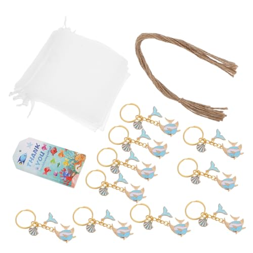BESTonZON 10 Sätze Schlüsselanhänger Mit Meeresmotiv Strandschlüsselkette Schlüsselanhänger Zum Thema Kawaii Cartoon Keyrings Geldbörse Himmelblau Zinklegierung von BESTonZON