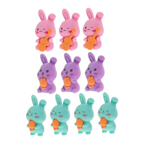 BESTonZON 10 Stück Bunny Eraser Cartoon Radiergummis Hasen Radiergummi süße Tier Radierer Radiergummis für süße Mini-Radierer Schulmaterial für Mädchen preise für klassenzimmer von BESTonZON