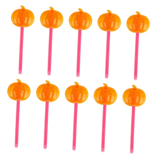 BESTonZON 10 Stück Kürbis-Leuchtstäbe the hallow halloween schlüpfeier presents sauf Stöcke gruselig fluoreszierend schmücken Kürbis Leuchtstäbe Glühstock Partyzubehör Sport von BESTonZON