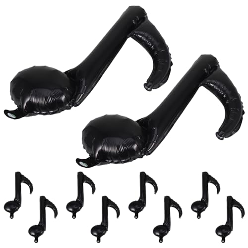 BESTonZON 10 Stück Musiknoten Folienballons Dekorative Aluminium Ballons für Geburtstagsfeiern Konzerte und Bar Partys Elegante Schwarze Noten für Besondere Anlässe von BESTonZON