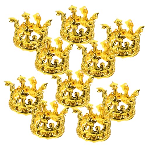 BESTonZON 10 Stück Teiliges Aufblasbare Partykrone aus Stabilem Aluminiumfolie Material Goldene Geburtstagskrone für Kostüm Karneval Foto Requisiten Bequem und Langlebig für Feierlichkeiten BESTonZON 10 Stück Teiliges Aufblasbare Partykrone aus Stabilem Aluminiumfolie Material Goldene Geburtstagskrone für Kostüm Karneval Foto Requisiten Bequem und Langlebig für Feierlichkeiten von BESTonZON