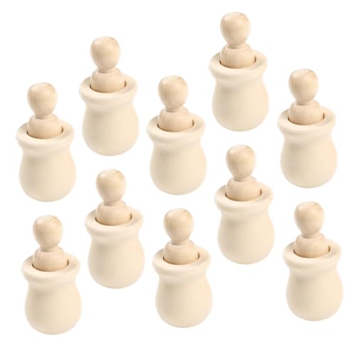 BESTonZON 10 Stück Teiliges Unbemalte Holzfiguren zum Bemalen Glatte Oberfläche Kinderfreundliche DIY Peg Dolls aus Hochwertigem Holz für Basteln Dekoration und Fotorequisiten BESTonZON 10 Stück Teiliges Unbemalte Holzfiguren zum Bemalen Glatte Oberfläche Kinderfreundliche DIY Peg Dolls aus Hochwertigem Holz für Basteln Dekoration und Fotorequisiten von BESTonZON