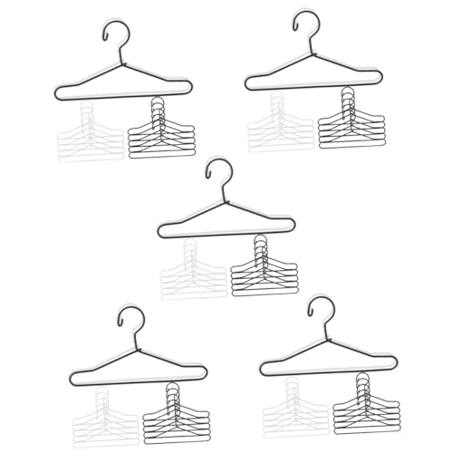 BESTonZON 100 STK Mini-Aufhänger Kleiderständer aus Metall Puppe doll Accessories Kleidung aufbewahrung Kleiderbügel Mini-Hausaufhänger Mini-Hausaccessoire Vielfalt Kleiner Aufhänger von BESTonZON