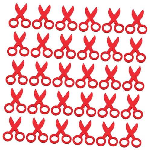 BESTonZON Mini-ausschneideschere Zum Basteln für Kleinkinder 100 Stück Sicherheitsschere Aus Holz Roter Griff Lernspielzeug für Kinder von BESTonZON
