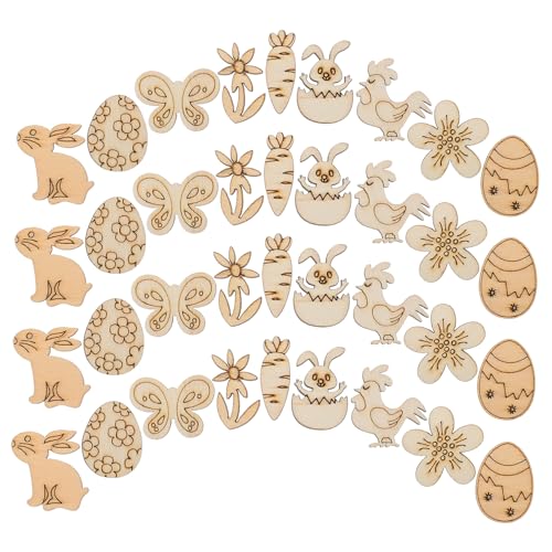 BESTonZON 100 Stück Holzspäne Party DIY Dekoration Malerei Ausschnitt Ornament Unbemalt Unvollendet Etikett Basteln Heimdekor Holzei Ostern Holzstücke BESTonZON 100 Stück Holzspäne Party DIY Dekoration Malerei Ausschnitt Ornament Unbemalt Unvollendet Etikett Basteln Heimdekor Holzei Ostern Holzstücke von BESTonZON