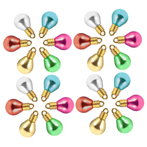 BESTonZON 100 Stück Weihnachtsglühbirnen Perlen Dekorationszubehör Weihnachtslichtperlen Perlenhandwerk Dekorative Perlen Kreatives DIY Perlenzubehör Perlendekorationszubehör DIY von BESTonZON