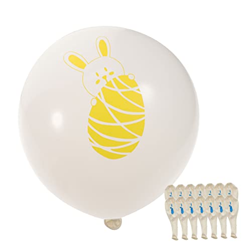 BESTonZON 100St Hasenballon Konfetti Ballongirlandenstreifen Ballonständer Ballonpumpe Partydekorationen bunny party ostern luftballons Zubehör für die Osterparty ostern ballon Yellow von BESTonZON