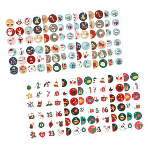 BESTonZON 12 Blätter einpacken geldgeschenke verpacken Weihnachtsaufkleber dekorativer Etikettenaufkleber Selbstklebender Siegelaufkleber Weihnachtsfeier-Elementaufkleber Papier von BESTonZON