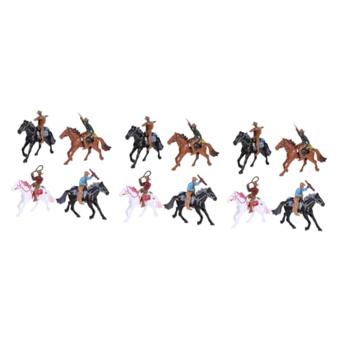 BESTonZON 12 STK Cowboy-reitmodell Kindermodelle Sammelspielzeug Tischdekoration Desktop-Spielzeug Wildwestfiguren Modell Spielzeug Spielzeuge Winzige Figur Spielzeugset Reiten Plastik von BESTonZON