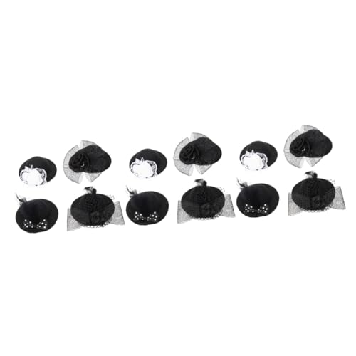 BESTonZON 12 STK Puppe verkleiden Hut Haarhalter für Männer Teepartyhüte für Mädchen Puppen Kleidung Puppen Klamotten Motorhaube für Männer Mützen für Männer Mini-Zylinder zum Basteln von BESTonZON