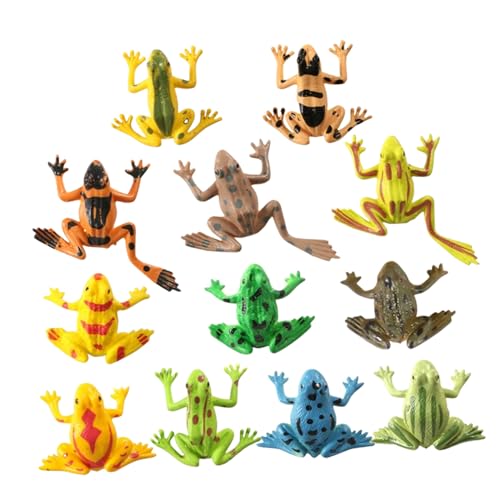 BESTonZON 12 Stück Teiliges Kleine Realistische Plastikfrösche für Bunte Mini Froschfiguren als Mitgebsel und Dekoration für Garten Teich Basteln Jungen und Mädchen BESTonZON 12 Stück Teiliges Kleine Realistische Plastikfrösche für Bunte Mini Froschfiguren als Mitgebsel und Dekoration für Garten Teich Basteln Jungen und Mädchen von BESTonZON