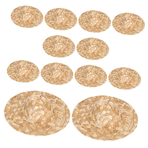 BESTonZON 12 Stück Teiliges Mini Strohhut aus Leichtem Robustem Material Handgefertigte Puppenhüte für DIY Bastelprojekte und Puppendekoration Filigrane Verarbeitung Vielseitig für Kreative BESTonZON 12 Stück Teiliges Mini Strohhut aus Leichtem Robustem Material Handgefertigte Puppenhüte für DIY Bastelprojekte und Puppendekoration Filigrane Verarbeitung Vielseitig für Kreative von BESTonZON