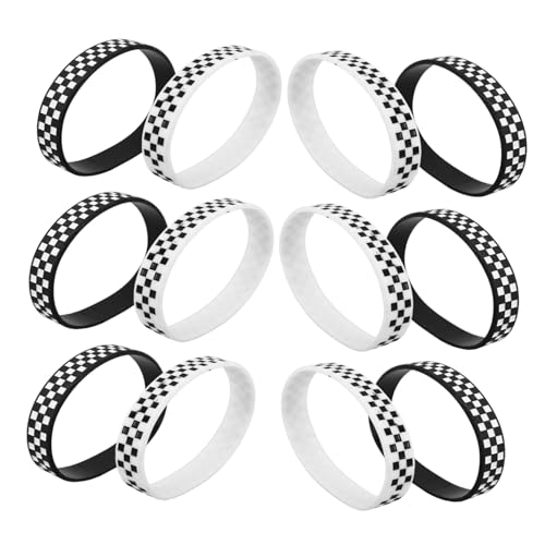 BESTonZON 12 Stück Teiliges Racing Wristbands aus Silikon Kariert Stilvolle Party Sport event Armbänder Vielseitig Einsetzbar als Event accessoire und Geschenk für Motorsportfans BESTonZON 12 Stück Teiliges Racing Wristbands aus Silikon Kariert Stilvolle Party Sport event Armbänder Vielseitig Einsetzbar als Event accessoire und Geschenk für Motorsportfans von BESTonZON