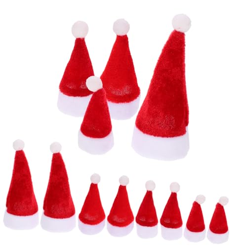 BESTonZON 12 Stück Teiliges Weihnachtsmützen für Flaschen und Tischdekoration Rote Mini Santa Hüte Verschiedenen Festliche Xmas Weinflaschenhauben und Partyornamente Weihnachtliche BESTonZON 12 Stück Teiliges Weihnachtsmützen für Flaschen und Tischdekoration Rote Mini Santa Hüte Verschiedenen Festliche Xmas Weinflaschenhauben und Partyornamente Weihnachtliche von BESTonZON