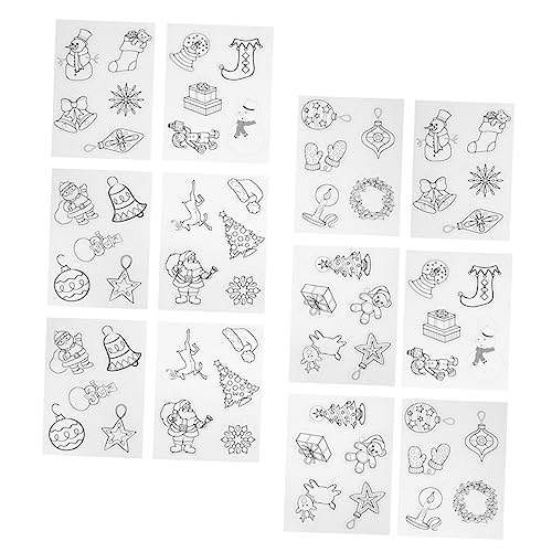 BESTonZON 12 Teiliges Weihnachtsset Heißschrumpffolie Weihnachtsanzug Weihnachtskunst Und Handwerk Für Weihnachtsbasteln Weihnachtsbaum Zubehör Blanke von BESTonZON