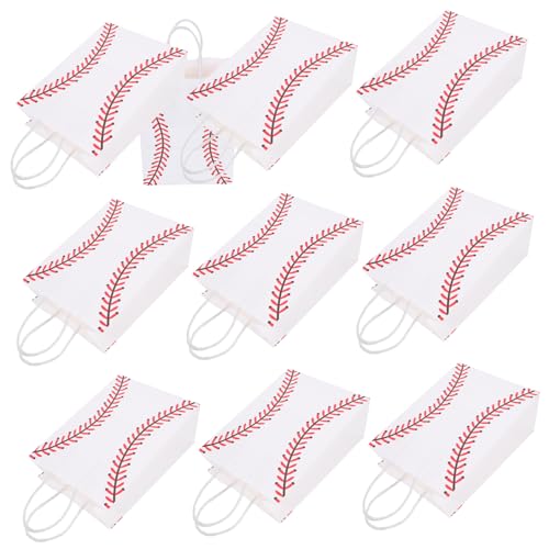 BESTonZON 12St Partybevorzugungsbeutel Baseball-Snacktaschen Taschen für Baseball-Partys Kekstüten geschenktüten geschenkverpackung Papiertüten Geschenktüte zur Hochzeit Kraftpapier Weiß von BESTonZON