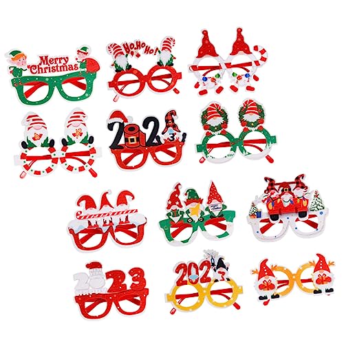 BESTonZON 12St Weihnachtsbedarf kinderferngläser weihnachtsmotiv weihnachts brillen Weihnachtsfeier gefallen Weihnachtsstirnbänder Lichter Brillen zu Weihnachten Weihnachtsbrille Filzstoff von BESTonZON