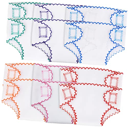 BESTonZON 12stücke Puppen Windeln Unterwäsche Für Babypuppen Puppe Kleidung Zubehör Wiederverwendbar Puppenunterhosen Spielzeug Für Junge Mädchen von BESTonZON