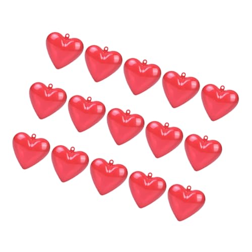BESTonZON 15 Stück Herzförmige Plastik Geschenkboxen Füllbare Ornamente für Valentinstag Kinderpartys Praktische Aufbewahrung und Romantische Dekoration Kleine Favoritenboxen Rot und von BESTonZON