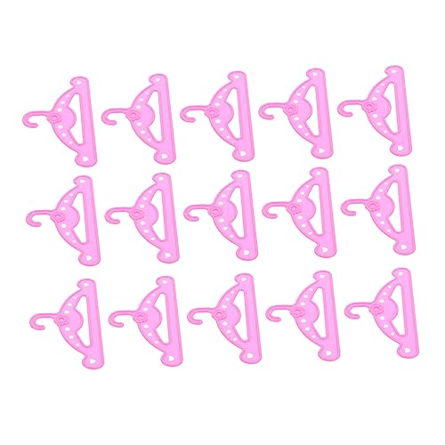 BESTonZON 15 Stück Mini Kleiderbügel für Puppen Praktische Weihnachtsdeko für DIY Projekte für Miniaturpuppen und Kleidung Rosa Set von BESTonZON