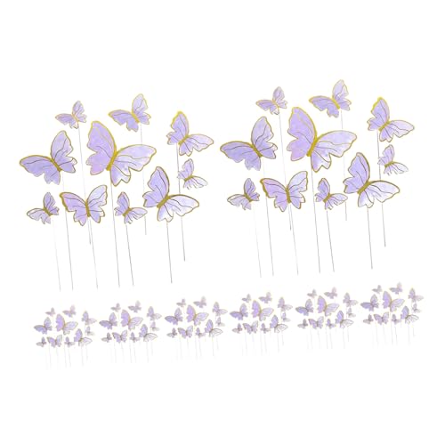 BESTonZON 160 Stück Teiliges Schmetterling Tortendeko mit Gold-violetten Motiven Vielseitige Kuchen Cupcake-topper für Geburtstag Babyparty Hochzeit Einfach zu Verwenden Stabil und Passend BESTonZON 160 Stück Teiliges Schmetterling Tortendeko mit Gold-violetten Motiven Vielseitige Kuchen Cupcake-topper für Geburtstag Babyparty Hochzeit Einfach zu Verwenden Stabil und Passend von BESTonZON