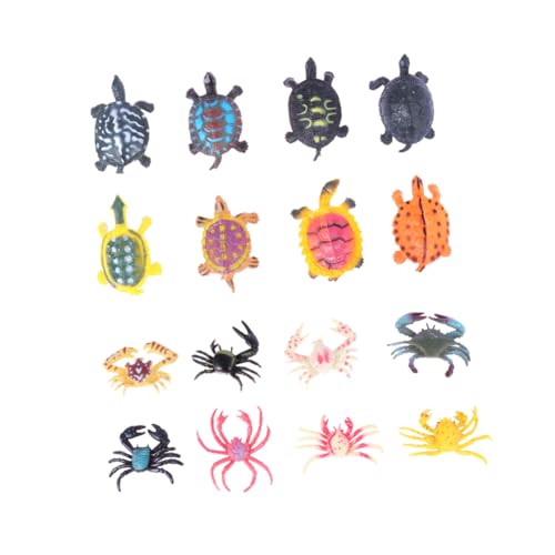 BESTonZON 16st Schildkröte Tier Modell Spielzeuge Aldut-Spielzeug Sicheres Spielzeug Realistische Tierfiguren Meerestiere Tischdekoration Miniatur-tierornamente Krabbe Einstellen von BESTonZON