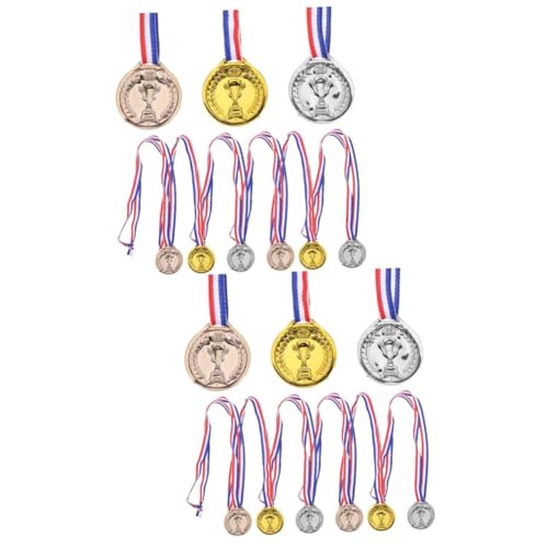 BESTonZON 18 Stck Teiliges Sport Medaillen aus Stabilem Kunststoff Gold Silber Kleine Kreative Auszeichnungsspielzeug für Wettbewerbe Sportfeste Partygeschenke von BESTonZON