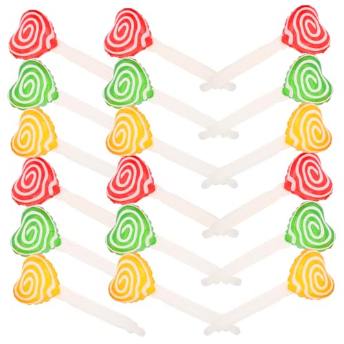 BESTonZON 18 Stück Teiliges Aufblasbare Candy Party Deko Stäbe mit Herzform Transparente PE Riesen Bonbon Luftballons in Gelb Rot Grün Foto Requisiten für Geburtstagsfeiern und Festliche von BESTonZON