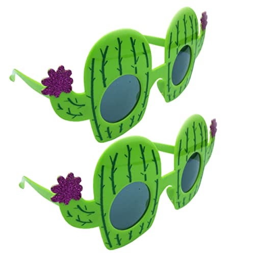 BESTonZON 2 Paar Kaktus Gläser Kinder Sonnenbrille Strandparty-sonnenbrille Laua Party Kostüm Prop Hawaii-partybrille Requisiten Für Party-fotoautomaten Abs Polarisiert Dekorativer Spiegel von BESTonZON