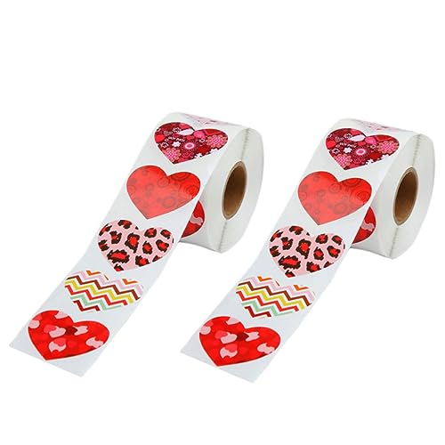 BESTonZON Valentinstag-Aufkleber Selbstklebend Herzförmig Zum Versiegeln 2 Rollen Siegelaufkleber Für Hochzeitsumschläge Etiketten Beutel Siegelaufkleber BESTonZON Valentinstag-Aufkleber Selbstklebend Herzförmig Zum Versiegeln 2 Rollen Siegelaufkleber Für Hochzeitsumschläge Etiketten Beutel Siegelaufkleber von BESTonZON