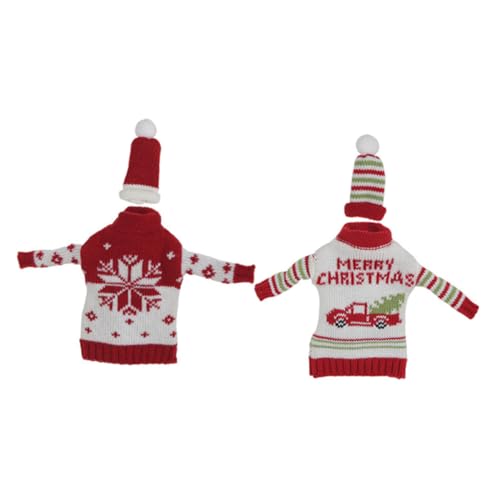 BESTonZON 2 Sätze Dekoration Für Weihnachtsfeiern Weinflaschenhüllen Als Ornament Weinflaschenhüllen Für Weihnachten Thanksgiving-tischdekorationen Weihnachtsflaschenaufkleber Stricken Rot BESTonZON 2 Sätze Dekoration Für Weihnachtsfeiern Weinflaschenhüllen Als Ornament Weinflaschenhüllen Für Weihnachten Thanksgiving-tischdekorationen Weihnachtsflaschenaufkleber Stricken Rot von BESTonZON