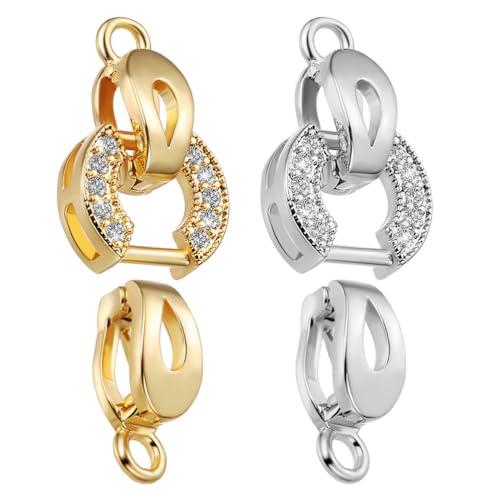 BESTonZON 2 Stück Faltverschluss: Doppelendverschlüsse für Armbänder und Halsketten – Schmuckzubehör, Verbinder für die DIY-Schmuckherstellung BESTonZON 2 Stück Faltverschluss: Doppelendverschlüsse für Armbänder und Halsketten – Schmuckzubehör, Verbinder für die DIY-Schmuckherstellung von BESTonZON