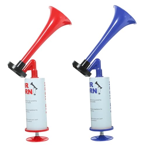 BESTonZON 2 Stück Handpumpe Air Horn Tragbare Fußball fan Trompete aus Robustem Abs Lautes Drucklufthorn für Sportveranstaltungen Partys Feierlichkeiten Rot und Blau Einfach zu Bedienen BESTonZON 2 Stück Handpumpe Air Horn Tragbare Fußball fan Trompete aus Robustem Abs Lautes Drucklufthorn für Sportveranstaltungen Partys Feierlichkeiten Rot und Blau Einfach zu Bedienen von BESTonZON