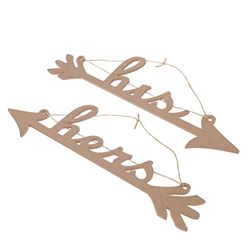 BESTonZON 2 Stück Hochzeitsstuhl Anhänger Verkaufsstand Rezeption Braut- Kleine Dekoration Hier kommt die Braut Brautstuhldekoration Brautschild für Stuhl Zeichendekoration Holz Khaki von BESTonZON