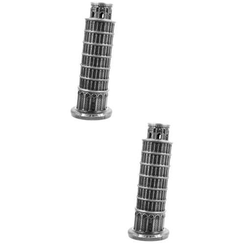 BESTonZON 2 Stück Metallisches Pisa Schiefen Turmmodell aus Kunstvolles Wohnaccessoire für Tischdekoration Vintage Gebäudefigur Groß für Architektur und Reisebegeisterte BESTonZON 2 Stück Metallisches Pisa Schiefen Turmmodell aus Kunstvolles Wohnaccessoire für Tischdekoration Vintage Gebäudefigur Groß für Architektur und Reisebegeisterte von BESTonZON