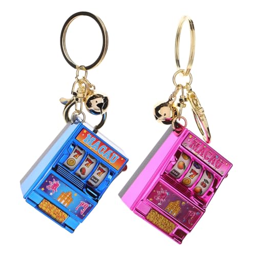 BESTonZON 2 Stück Mini Lucky Slot Machine Schlüsselanhänger Kreativer Cartoon Schlüsselring mit Drehbarem Spiel für Partydekoration Kompakt und Leicht Farblich Gemischt BESTonZON 2 Stück Mini Lucky Slot Machine Schlüsselanhänger Kreativer Cartoon Schlüsselring mit Drehbarem Spiel für Partydekoration Kompakt und Leicht Farblich Gemischt von BESTonZON