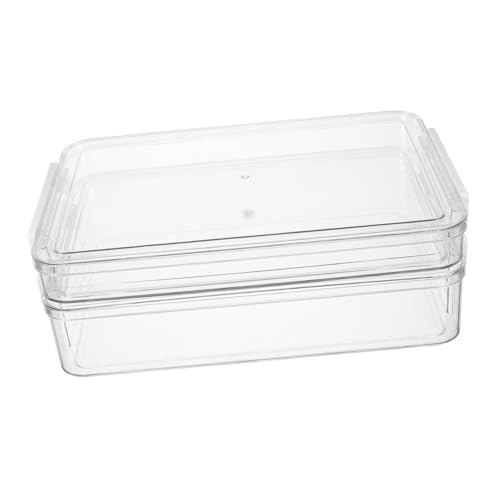 BESTonZON 2 Stück Transparente Dokumentenbox mit Deckel Stapelbare Aufbewahrungsbox für Wichtige Urkunden Stabile Box für Büro und Zuhause Klare Organizer zur Ordnerablage von BESTonZON