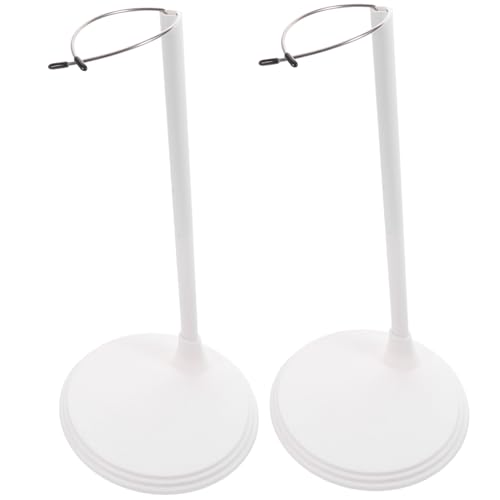BESTonZON 2 Stück Verstellbarer Puppenständer Weiß Stabile Doll Support Frames für Actionfiguren Figuren Display und Aufbewahrung Regal Tisch von BESTonZON