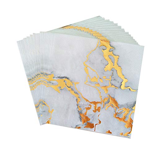 BESTONZON 20 Pack Cena Decorativas Servilletas Pintura desechable Papel Party Servilletas Bodas Baby Shower Vacaciones Party Supplies (Oro Rosa) von BESTonZON