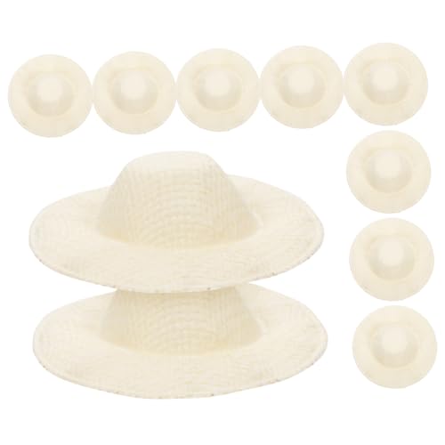 BESTonZON 20 Stück Mini Hüte Hüte Gewebte Hüte Puppenhaus Webhut Ornament Miniatur Puppenhaus Gewebter Hut Kreatives Hut Ornament DIY Puppenhut Kleiner Puppenhut Kleiner von BESTonZON