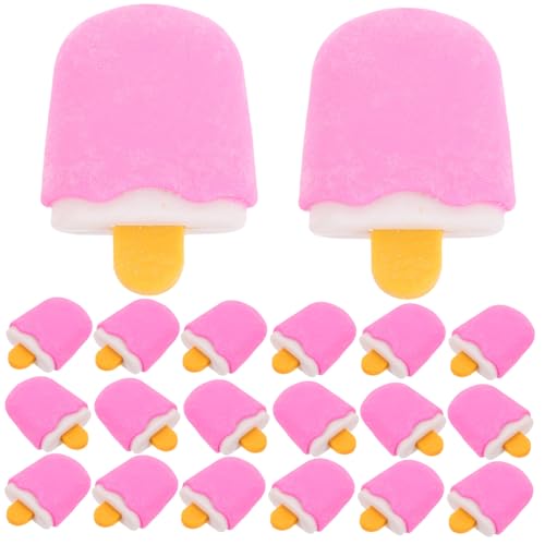 BESTonZON 20 Stück Teiliges Cartoon Eiscreme Radiergummis Süße Radiergummis zum Zeichnen für Schüler Büro und Partygeschenke Lustige Schreibwaren von BESTonZON