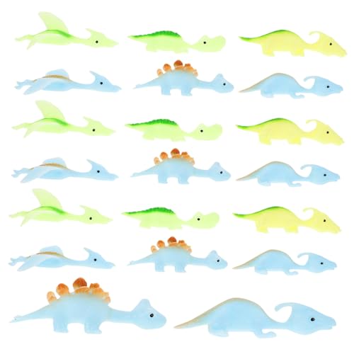 BESTonZON 20 Stück Teiliges Dinosaurier Fingerspielzeug Elastisch und Langlebig Lustige Tierform Leichte Party Mitgebsel Geeignet für Drinnen und Draußen Waschbar und Wiederverwendbar von BESTonZON