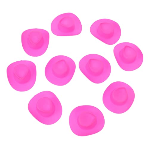 BESTonZON 20St -Cowboyhut Minihüte zum Ankleiden von Puppen Zubehör für Puppenhäuser Kappen Miniatur Puppen Kleidung für puppenkleidung Kleiner Hut Mini-Puppenmütze Plastik Rosa von BESTonZON