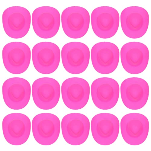 BESTonZON 20St -Cowboyhut Rosa Hut Mini-Puppen rosa Mütze Kappen Mikrospielzeug Puppen Kleidung für puppenkleidung gartendeko Puppenkopfbedeckung Miniatur-Puppenhüte Plastik von BESTonZON