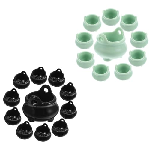 BESTonZON Mini-kesselspielzeug Aus Kunststoff 20 Stück Miniatur-kesseltöpfe Hexentöpfe Für Halloween-dekorationen von BESTonZON